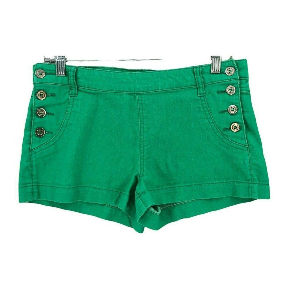 FOREVER 21 Shorts Womens 27 Green Hot pants Pull On Low Rise Casual Outdoor